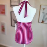 Anne cole NWT Striped Pink Halter One-Piece Swimsuit Size 12 NEW! Photo 5