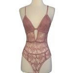 DYNAMIC Pink Lace Bodysuit Shear Cut Out Playsuit Boudoir Lingerie One Size Size undefined Photo 1