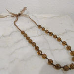 None Brown Beaded Necklace EUC Photo 0