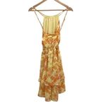 Collective Concepts Womens Floral Smocked Waist Halter Dress Yellow Medium NWOT Photo 3