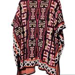 Crown & Ivy  one size women’s cape poncho shrug geometric pattern blue pink gold Photo 1