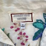 Johnny Was NWOT  100% Ramie Embroidered Floral Button-Down Tunic Shirt Blouse S Photo 14