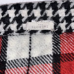 Talbots  Reversible‎ Scarf Red Black Plaid and Houndstooth 74 x 22 Soft Fringe Photo 1