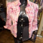 Diane Von Furstenberg  pink striped watercolor floral 6 top Photo 0