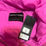 Pink Cropped Puffer Coat Size L Photo 1