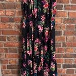 INC  womens floral tiered tropical vacation beach maxi dress black Small Photo 0