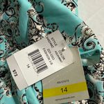 Danny & Nicole  aqua mint size 14 sleeveless floral a-line dress zips up back Photo 9