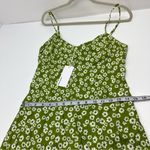 Reformation Crimini Fennel Slip On Slit Midi Dress Size 4 Green White NEW Photo 9