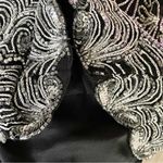 Adrianna Papell Vintage Papell Evening Black Silk Beaded Floral Sleevless High Neck Top womens M Photo 14