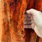 Womens Orange Dyed Sheared Beaver Genuine Fur Hooded Zip Jacket Coat Size Large Photo 9