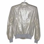 Doma light taupe silver coated moto bomber jacket size S Photo 2