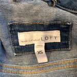 Loft Classic Stretch Blue Denim Jean Jacket w/ Polka Dots Women’s XS Extra Small Photo 6