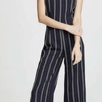 Cupcakes and Cashmere Womens Navy Green Striped Jumpsuit Size 2 NWT Photo 0