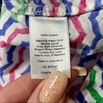 Talbots Tunic Top Colorful Whale Tail Wavy Print Tie Sleeve Popover Blouse Photo 9