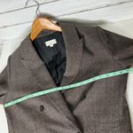 Loft Double Breasted Glen Plaid Brown Blazer Jacket Size 10 Photo 5