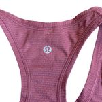 Lululemon  6 Swiftly Tech Racerback Tank Top Rose Pink Metallic Silver Stripe‎ Photo 2