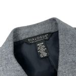 Dialogue  Medium Gray Button-Front Jacket blazer Pockets linen blend Herringbone Photo 2