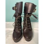 Italina  Brown Suede Ankle Boots Gold Zipper‎ and Buckle Size 7.5M Photo 1