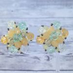 Vintage Clip On Earrings Extra Large Yellow, Orange, Green Statement Photo 0