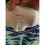 Nike  Pro Women's Large Compression‎ V-Neck Tee Green Blue Dri-FIT Photo 2