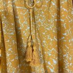 Free People All Tucks Printed Long Sleeve Bodysuit Women’s Small Yellow Photo 4