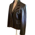 Clothing RVT Women's Distressed Faux Leather Blazer Excellent Condition Size S Black Photo 4