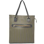 Ladies Large Tote Bag Purse ~ Khaki Green Tan & Black Stripe ~ Shopping HandBag Photo 2
