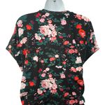 Paco Rabanne Black Pink Floral Cap Sleeve Belt Faux Wrap Midi Dress 44 / 12 NEW Photo 11