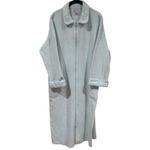 Vintage Miss Elaine Light Blue Collar Embroidered Zipup House Coat Feminine M Size M Photo 1