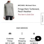 Michael Kors Gray Fringe Hem Turtleneck Sweater Photo 6