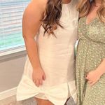 White Organza Mini Dress with Bows Size L Photo 3