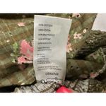 Free People  Favorite Girl Top Green Floral Cropped Cottage Boho Ruffle Small Photo 3