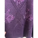 Jantzen Vtg 90s Purple Hand Embroidered Beaded Sweater Size XXL Cozy Casual Photo 5