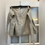 Topshop  Vinyl Wrap Skirt Vegan Faux Leather Grunge Punk  Dove Grey Size 14 NWT Photo 7