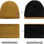 3 Pcs Winter Hat Scarf Gloves Set for Women Men: Touchscreen Gloves Knit Beanie Neck Warmer Set Warm Polar Fleece Lined Photo 4