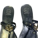 Tory Burch Mini Miller Thong Sandals Womens 7 Black Leather T-Strap Old Money Photo 1