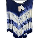 Soft Surroundings Trina Tie Dye Poncho Blue White LXL Handkerchief Lightweight Photo 1