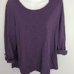 Chico's  The Ultimate Tee Purple Cotton Blend Casual Basic Everyday LARGE Photo 0