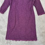 Adrianna Papell Women’s 3/4 Sleeve Lace Sheath Dress Full Back Zip in Purple 12 Photo 5