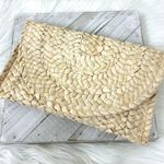 Woven Braided Straw Clutch Bag Tan Photo 0