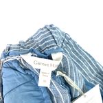 Garnet Hill NWT Straight-Leg 100% Linen Trouser Pant Sky Mini Stripe Size 10 Photo 3