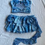 Generation Outcast Clothing Outcast Clothing Martha Top Blue Topaz Martha Mini Skirt Blue Topaz Photo 4