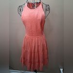 ZARA Womens Cotton Blend Soft Coral Orange Tank Sleeveless Dress Size Small S Photo 1