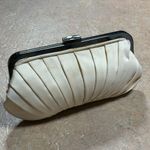 Kate Landry Vintage Pleated Satin Clutch Silver Chain Strap & Rhinestone Clasp Photo 3