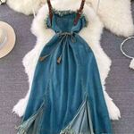 Unique Denim Midi Dress Photo 0