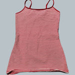 Red White Striped Camisole Tank Top Womens sparkle glitter basic layer small Photo 1