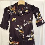 Madewell  Womens XS Satin Pajama Jumpsuit‎ In Blooming Oasis Purple Floral Collar Photo 1