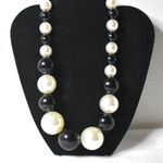 NWT Up Town Boho Chunky Xl Faux Pearl Black/White Set Hook Earrings 16"Necklace Black Photo 1