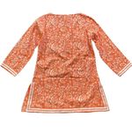 Gretchen Scott  Tunic Womens Sz XS Orange Floral Paisley Cotton Coastal Beach Photo 4