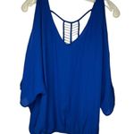 XOXO ‎ Blue Cold Shoulder Top Photo 0